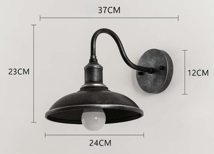 Vintage Industrial Iron Outdoor Wall Lamp LED 1 Light