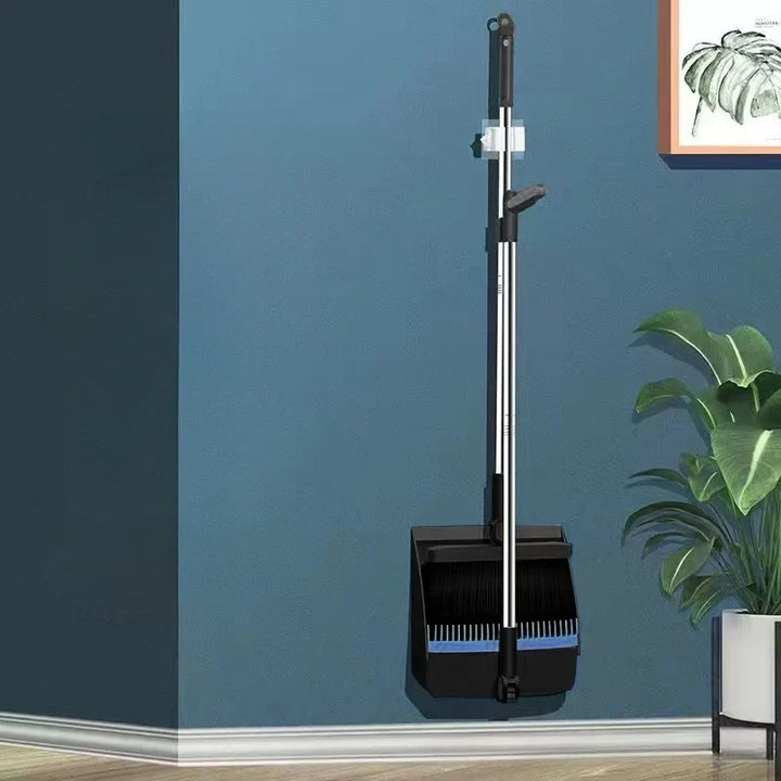 Compact Dustpan and Brush Set with Hair Removal and Foldable Dustpan