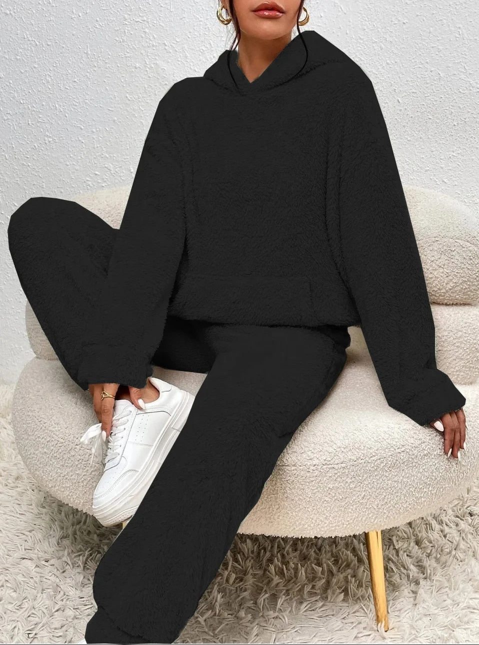Ultra-Comfortable Teddy Lounge Set with Hoodie