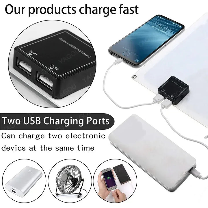 SOLVION Charge 100W Portable Solar Panel | 5V | Dual USB | Waterproof | Outdoor & Camping