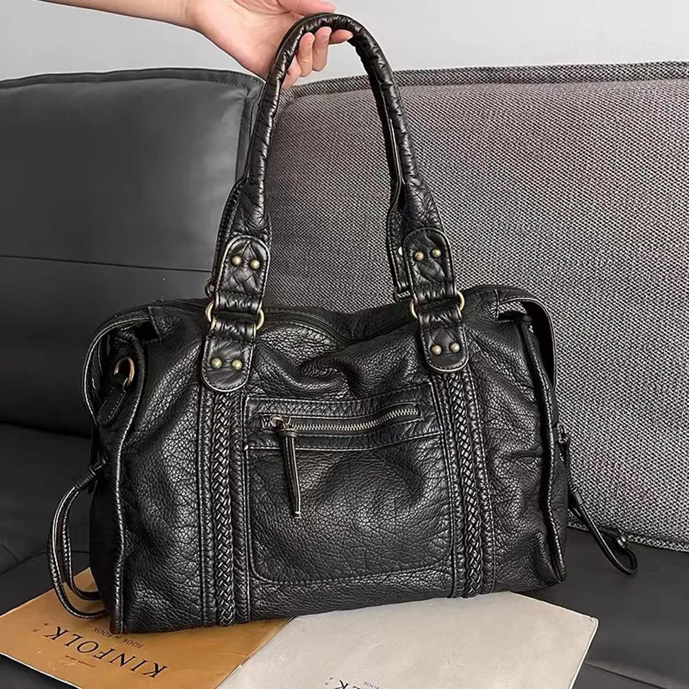 Black Élégance | Luxury Genuine Leather Handbag