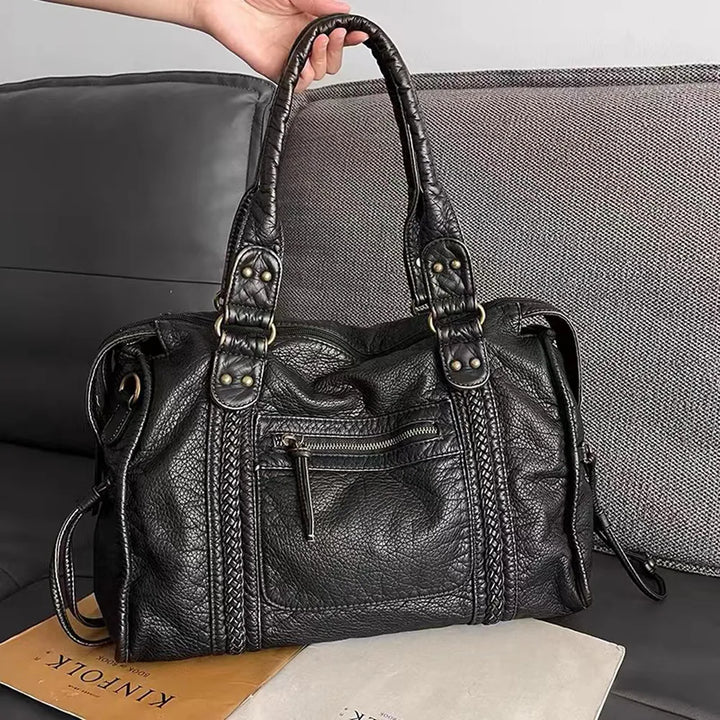 Élégance Noire | Luxus-Handtasche aus echtem Leder