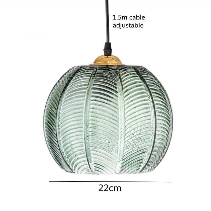 Ball-Shaped Glass Pendant Lamp