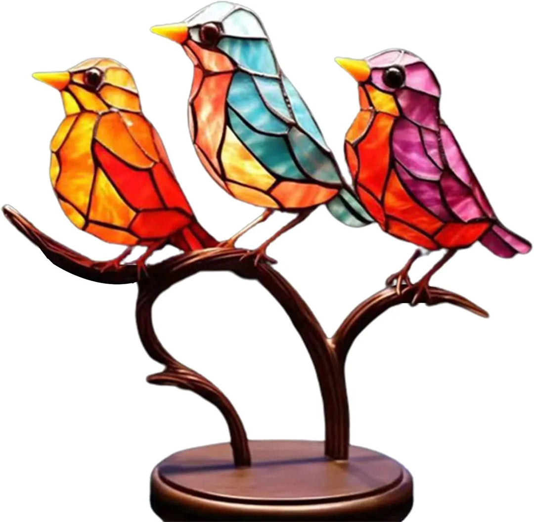 Colourful Birds on a Branch Decorative Figurine - ColorBirds