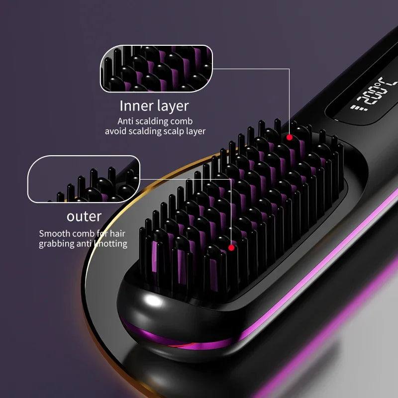 Glissara | Cordless Hair Straightener | USB Charging Function and LCD Display | Ceramic and Ion Technology