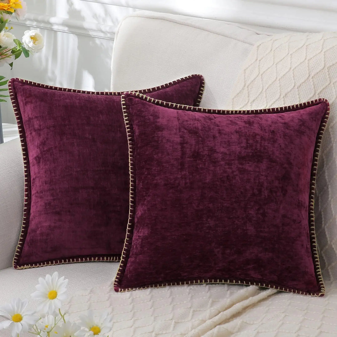 Liorenn – Chenille Cushion Cover with Stitched Edge