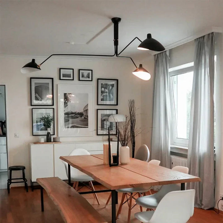 Black Ceiling Lamp with Swivel Arms – Modern Design