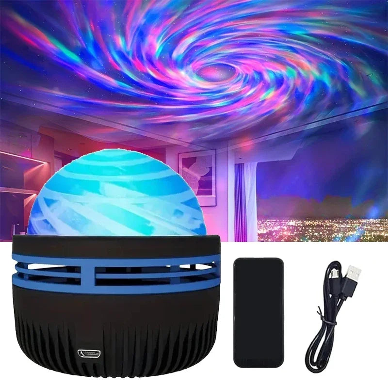 Polariva Northern Lights Projector | Music Sync & Remote Control | RGB Ambient Light | USB Charging | 7.8×7.8×8.7 cm
