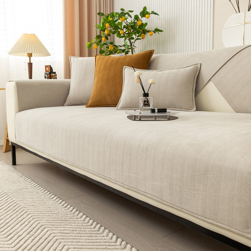 Non-Slip Chenille Sofa Cover – Stays in Place, 3 Sizes, Various Colours