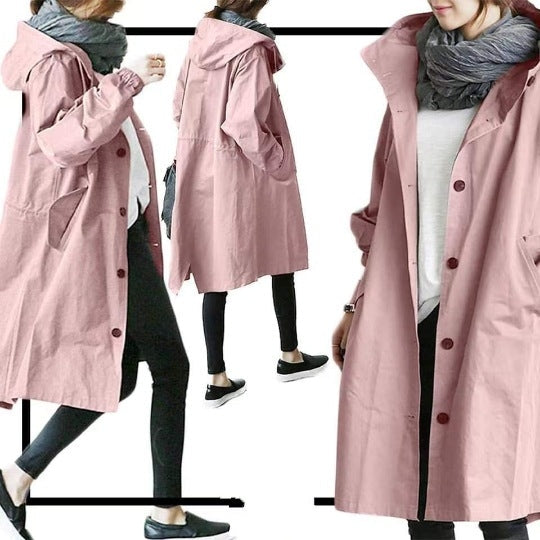 Women's Waterproof Trench Coat with Hood