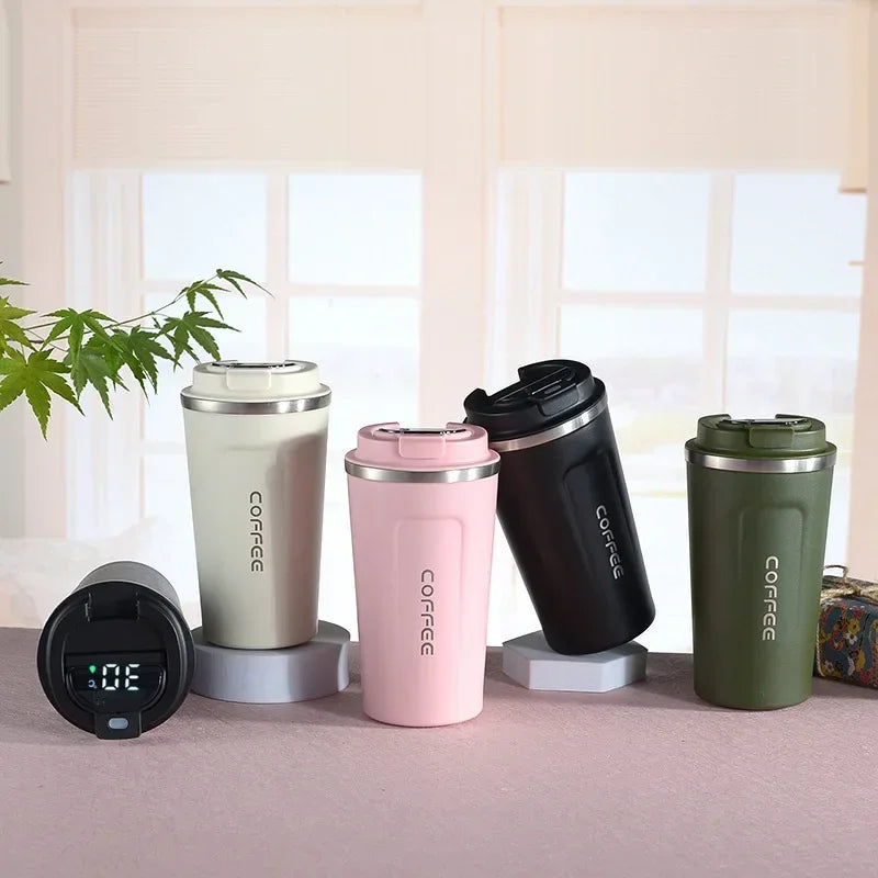 Stainless Steel Thermal Mug with Smart Temperature Display – TempMate