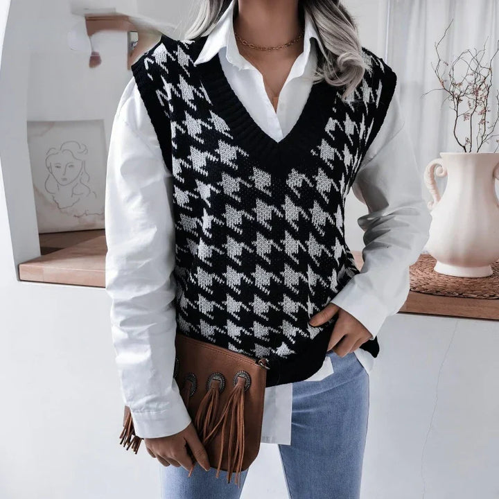 Women's Checked Waistcoat – Yara