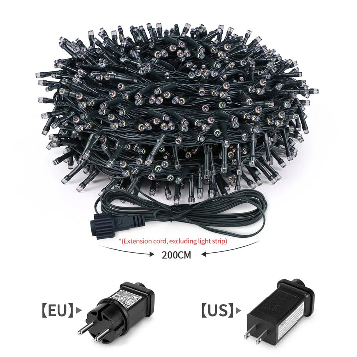 LuminaraX | 24V Outdoor LED Light Chain | 8 Lighting Modes | Waterproof IP65 | 10–100 m | For Garden, Home and Christmas Decorations