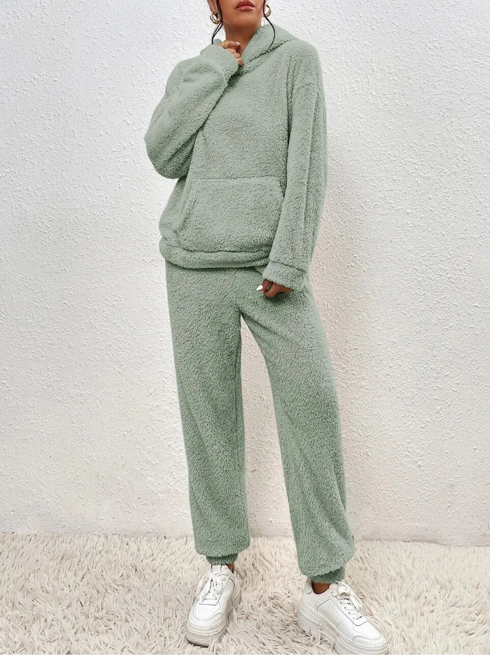 Ultra-Comfortable Teddy Lounge Set with Hoodie