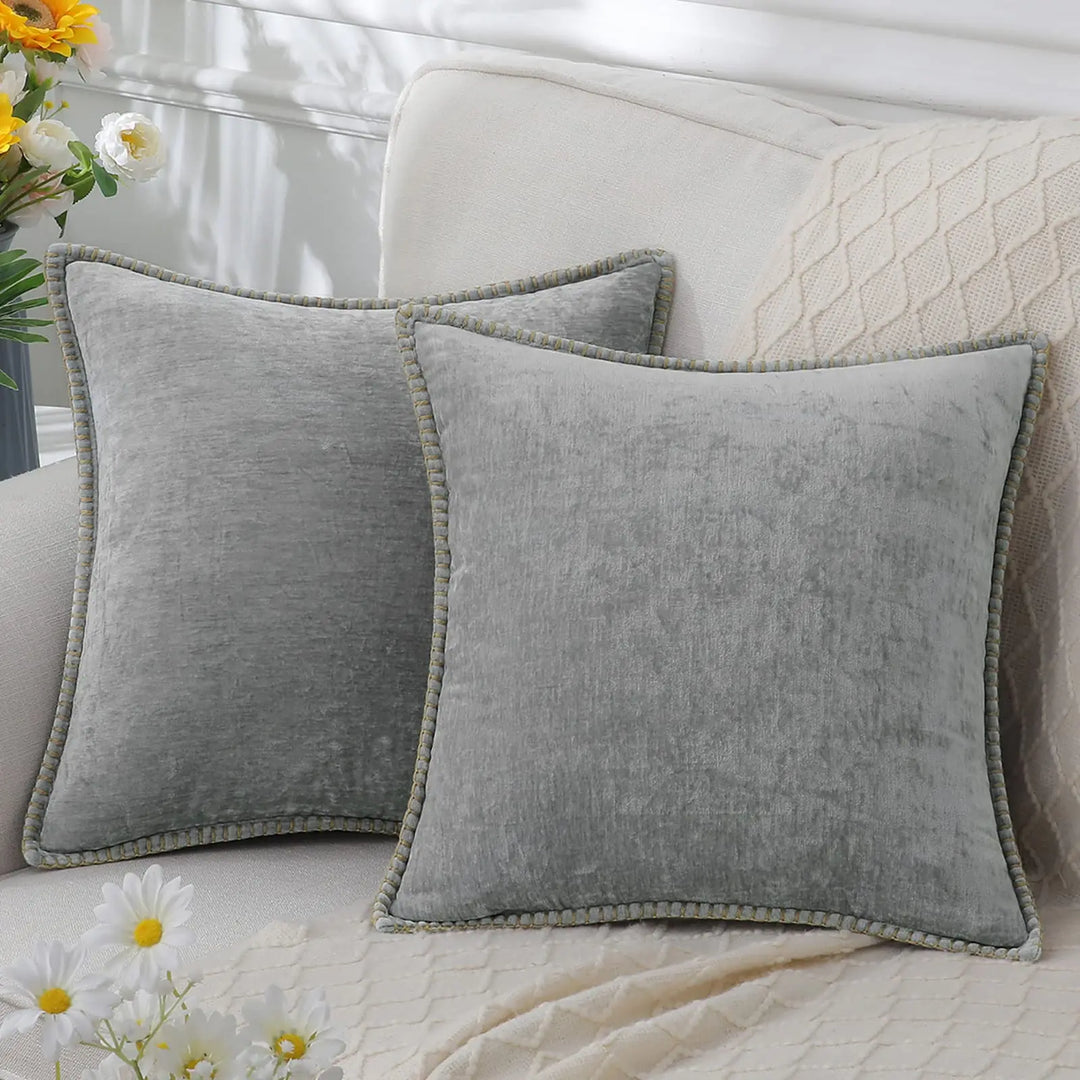 Liorenn – Chenille Cushion Cover with Stitched Edge
