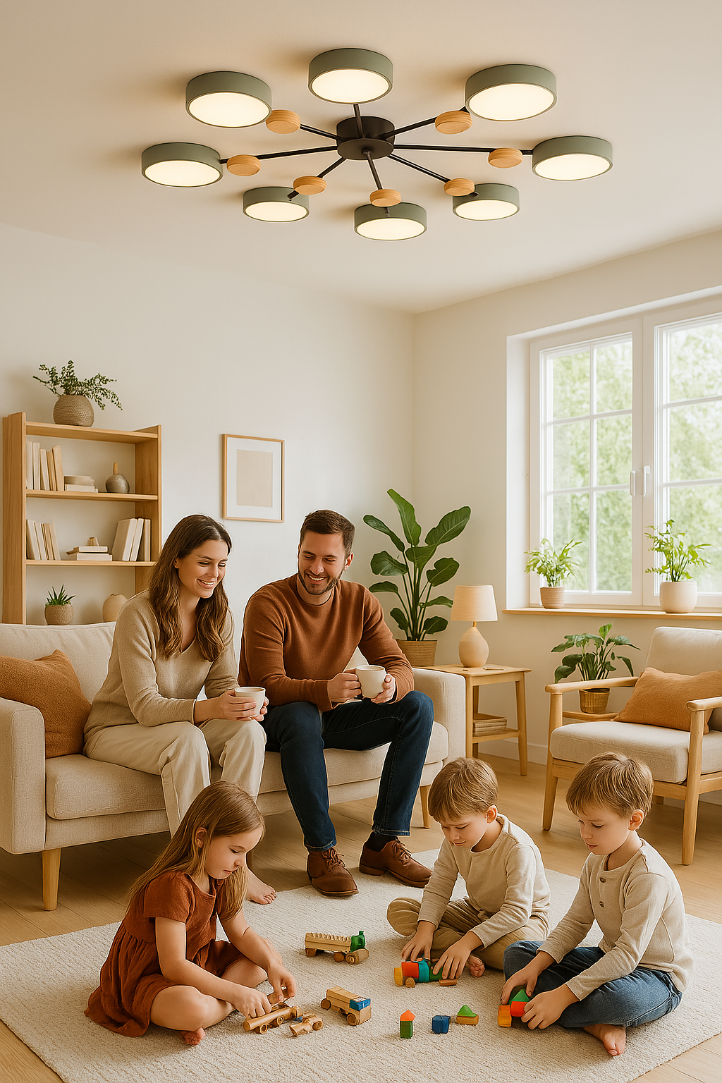 Scandinavian Ceiling Lamp – Elegant, Sustainable Branch Design with LED Technology