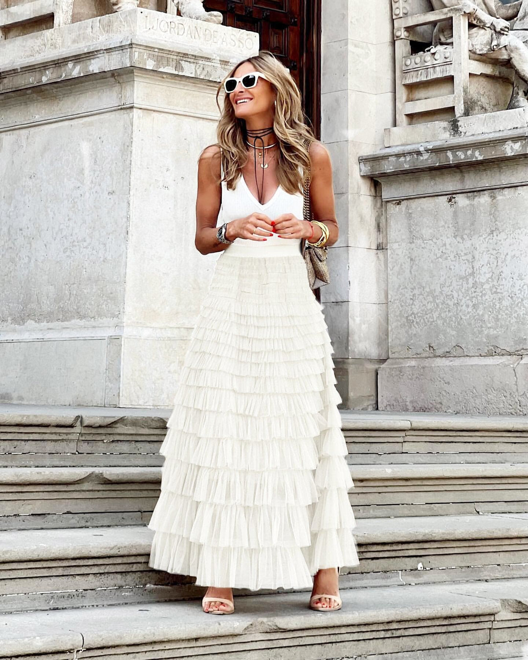 Tulle Maxi Skirt with Elastic Waistband – Mitch