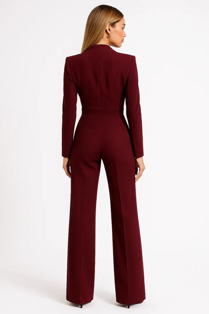 Tailored Blazer Jumpsuit with Wide Legs - Luisa