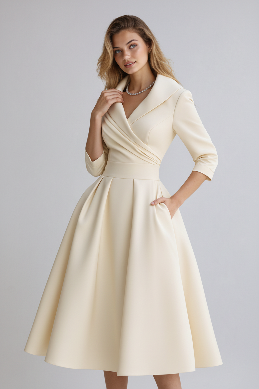 Fitted Midi Dress - Emilie