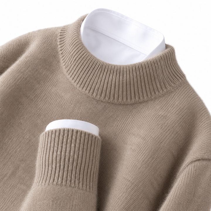 Women's cashmere jumper with stand collar