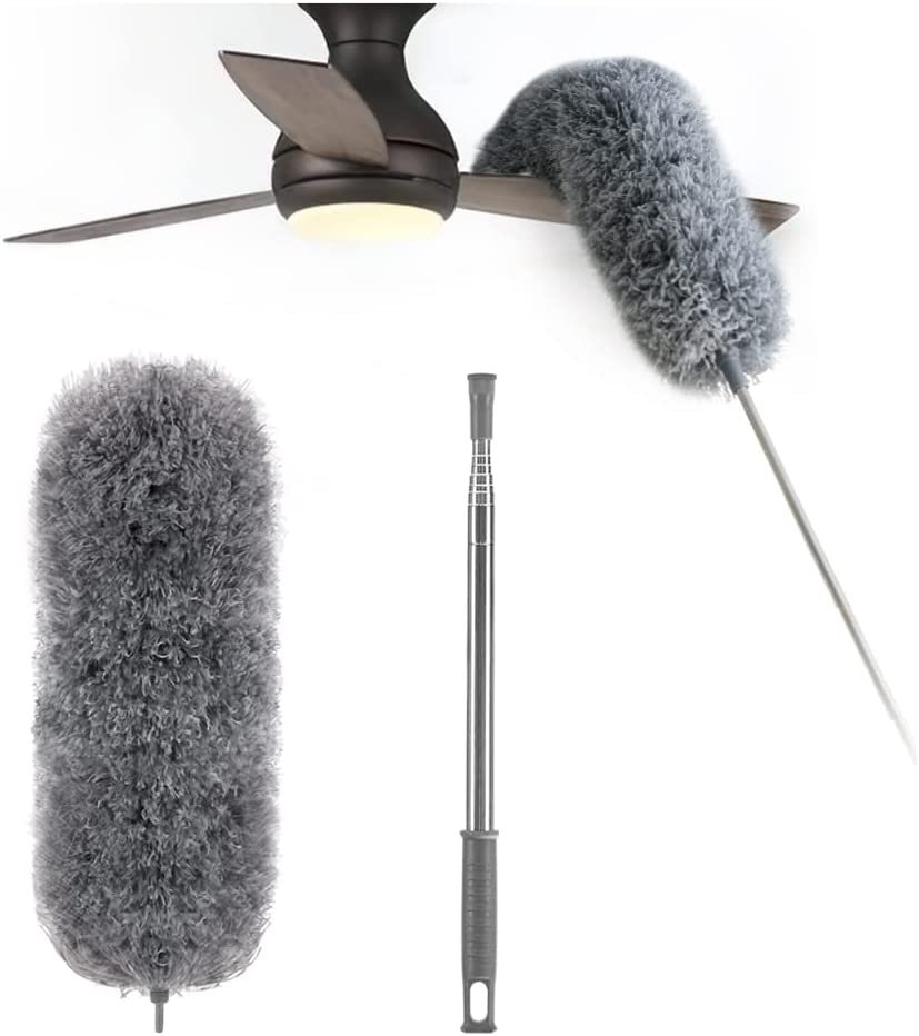 Telescopic Microfibre Dust Mop | Extra Long Reach | Flexible Head | Washable | DustReach