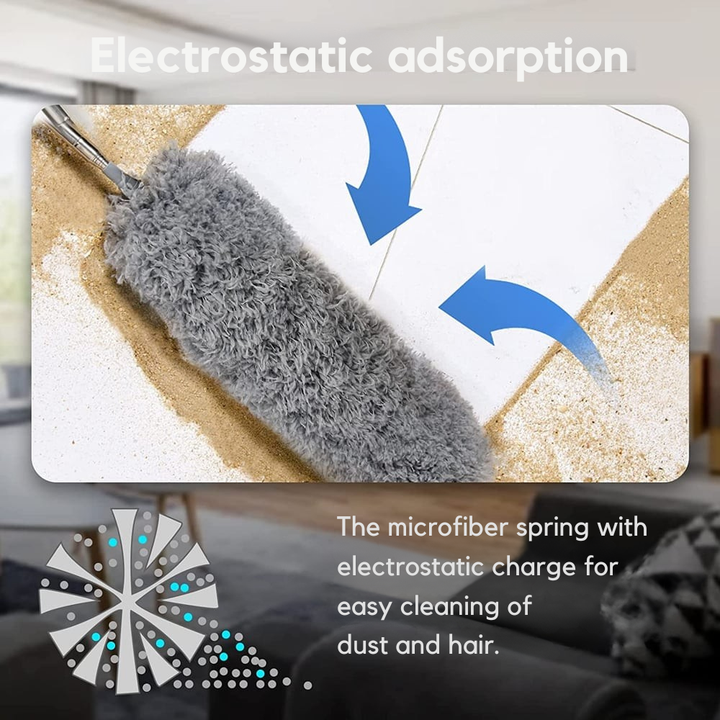Telescopic Microfibre Dust Mop | Extra Long Reach | Flexible Head | Washable | DustReach