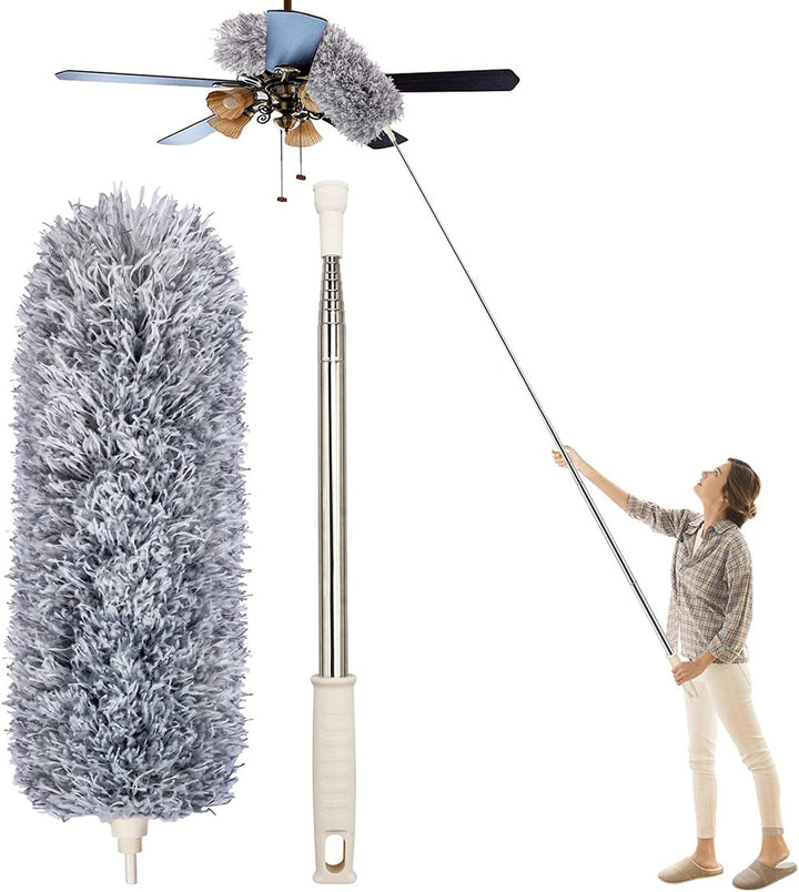 Telescopic Microfibre Dust Mop | Extra Long Reach | Flexible Head | Washable | DustReach