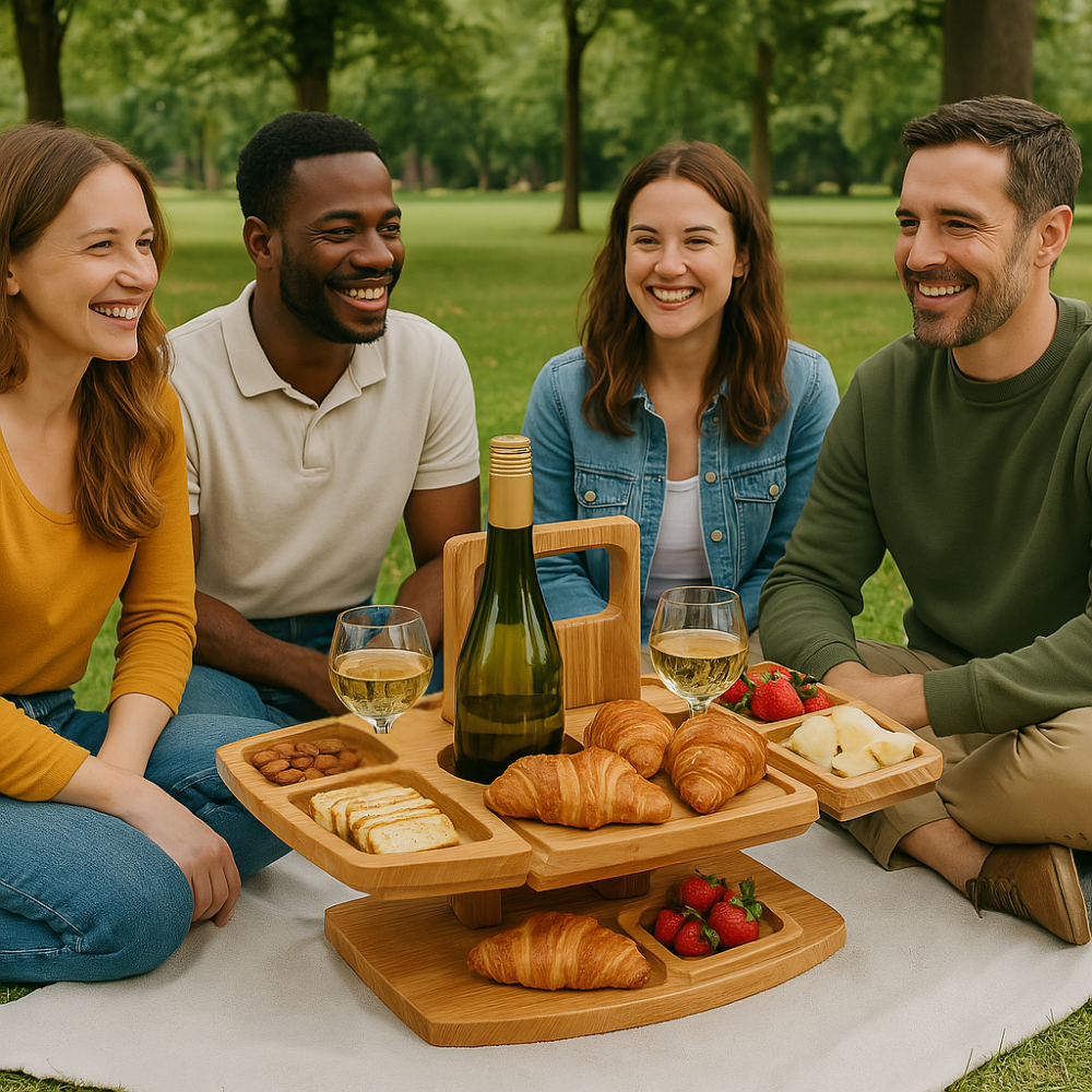 Portable Wooden Picnic Table – WineNest