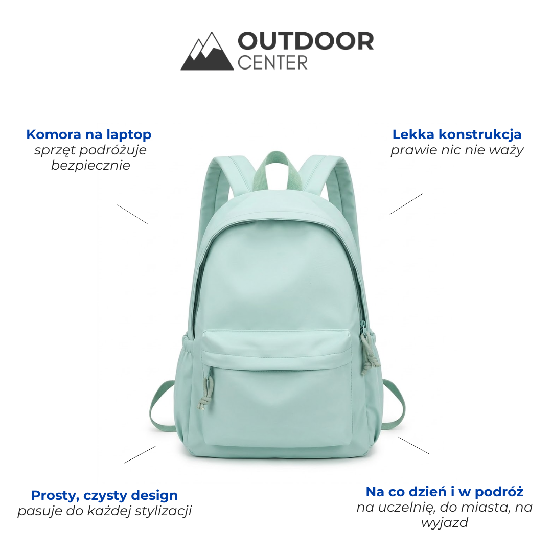 Women's Lightweight Nylon School Backpack in Pastel Colours