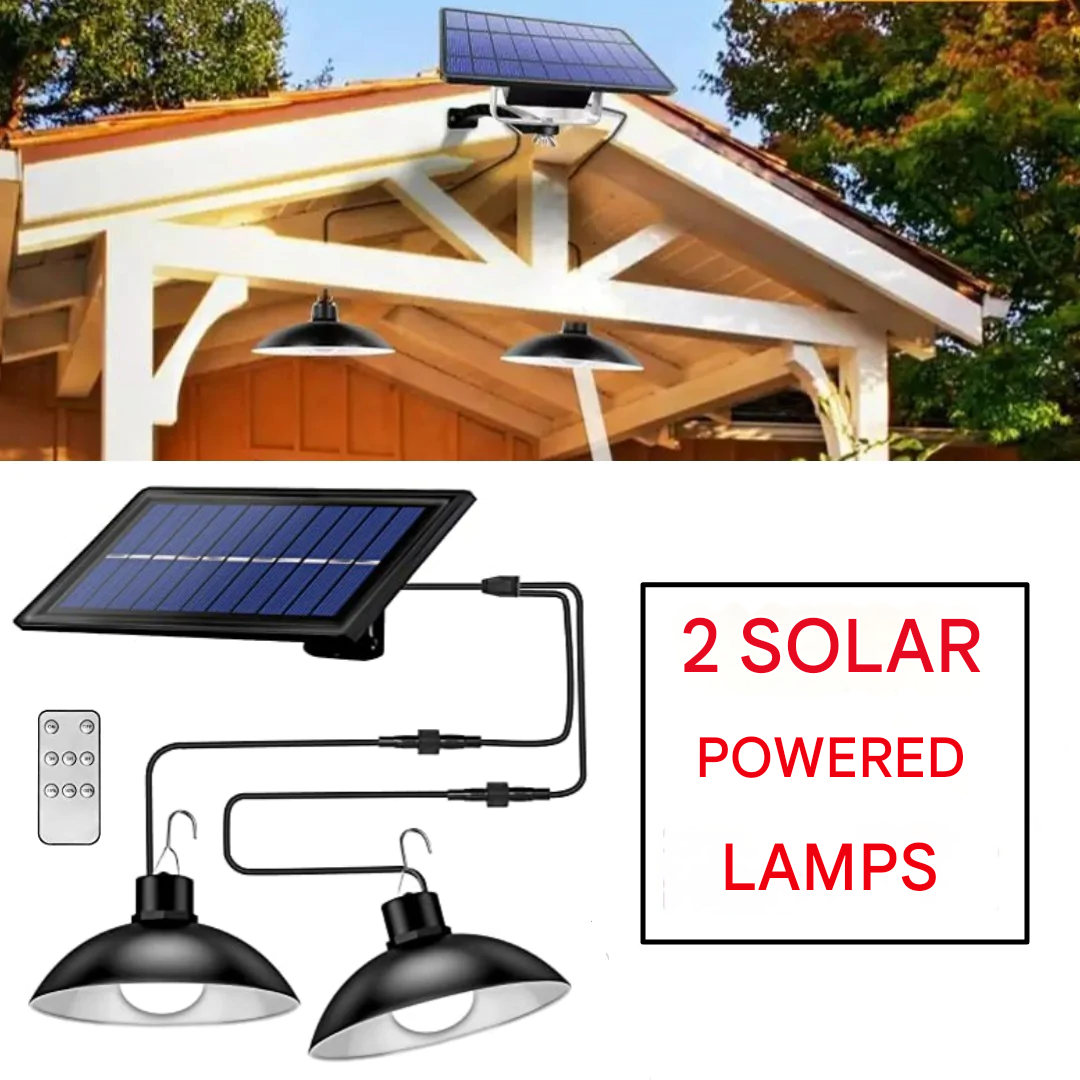 TwinRay Wireless Solar LED Lamp Set with Remote Control