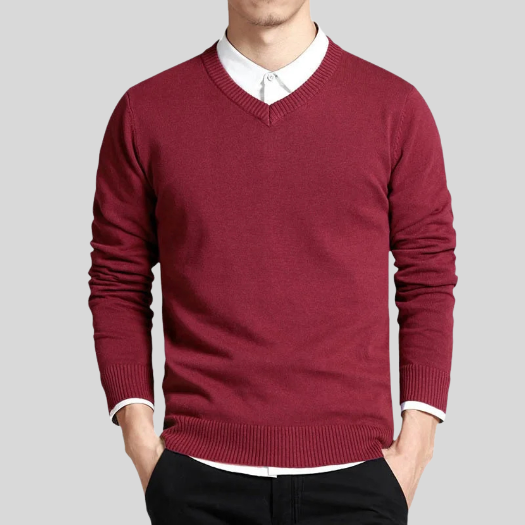 Men’s V-Neck Cotton Sweater