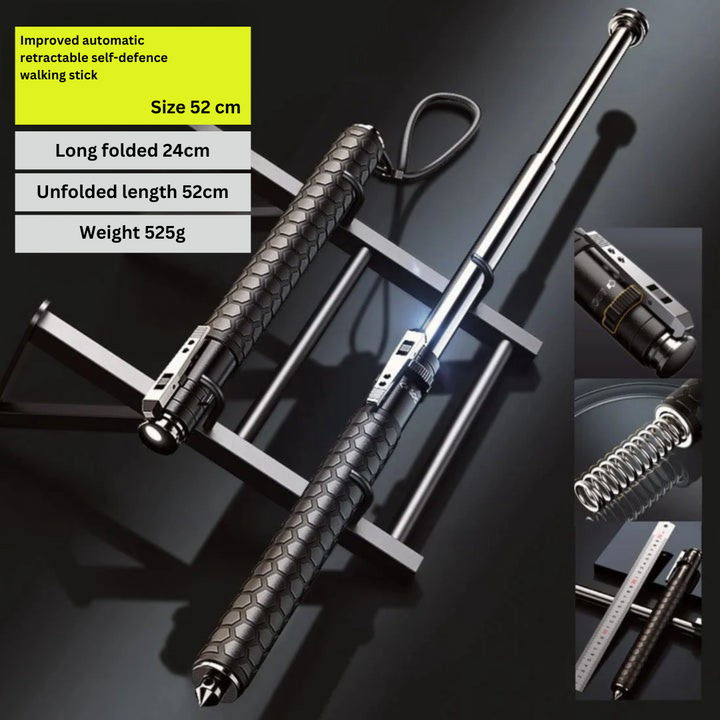 Automatic Self-Defence Walking Stick for Hiking and Urban Safety
