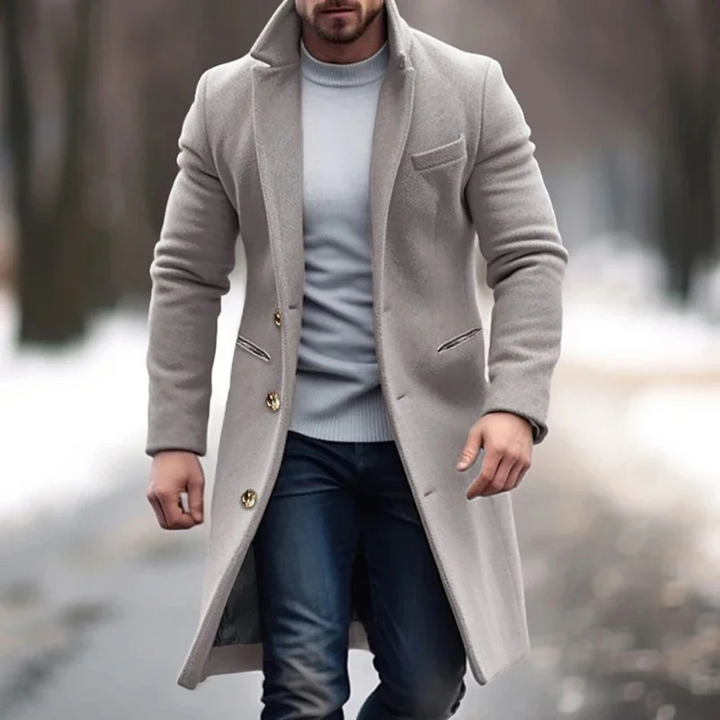 Men’s Wool-Blend Overcoat – Elegant Layer for Cooler Days