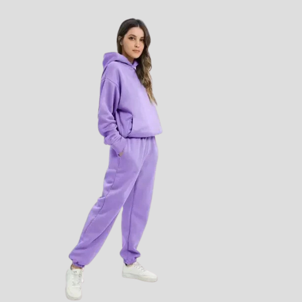 Women’s Hoodie & Jogger Set – Relaxed Winter Lounge Wear