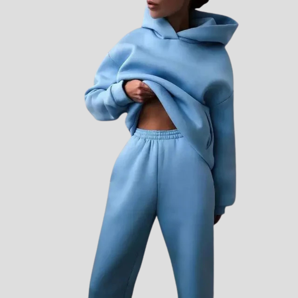 Women’s Hoodie & Jogger Set – Relaxed Winter Lounge Wear