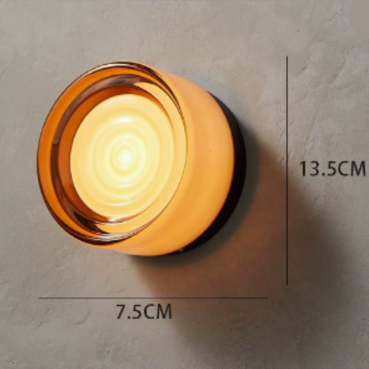 Modern Round Glass LED Wall Light, 1 Light