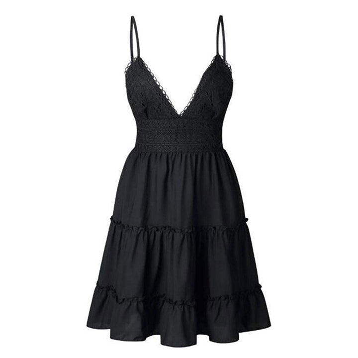 Airy & Stylish Mini Spaghetti Strap Dress with V-Neck – Melina