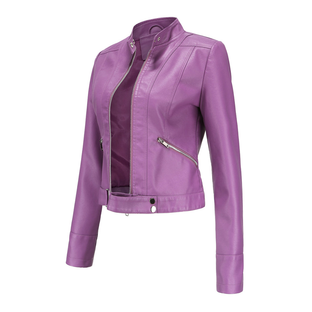 Classic Women's Leather Jacket with Timeless Style