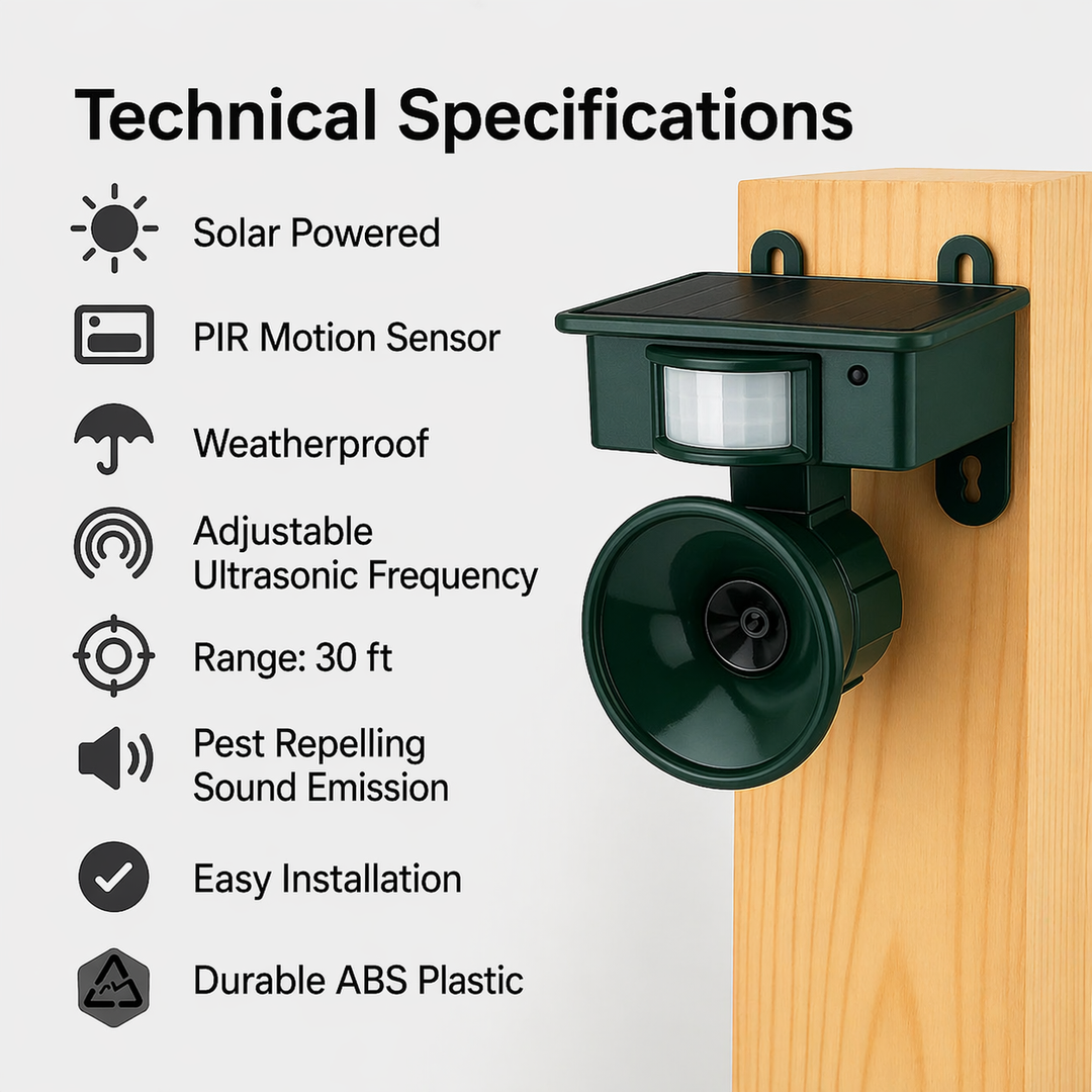 Bird Deterrent Device | Solar-Powered Sensor | Natural Bird of Prey Calls | Birdfend
