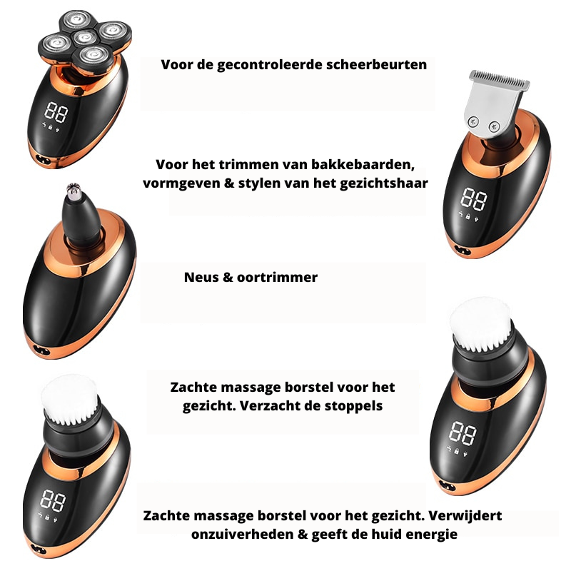 Waterproof Cordless Multifunctional Trimmer and Shaver for Men