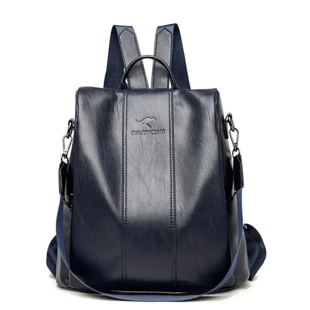 Women’s Anti-Theft Leather Backpack Convertible Design with Hidden Pockets for Travel & Daily Use