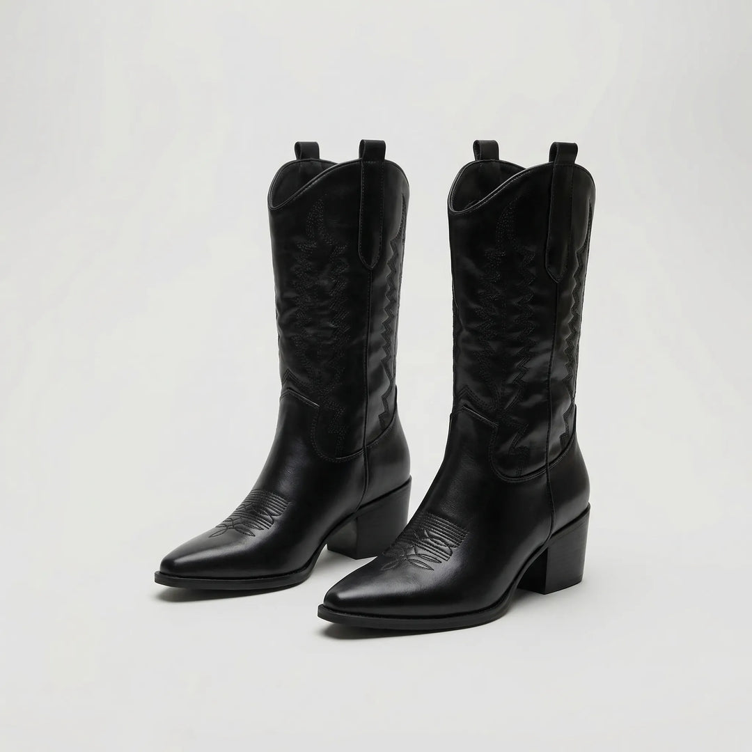 Western Boot with Block Heel - Danielle