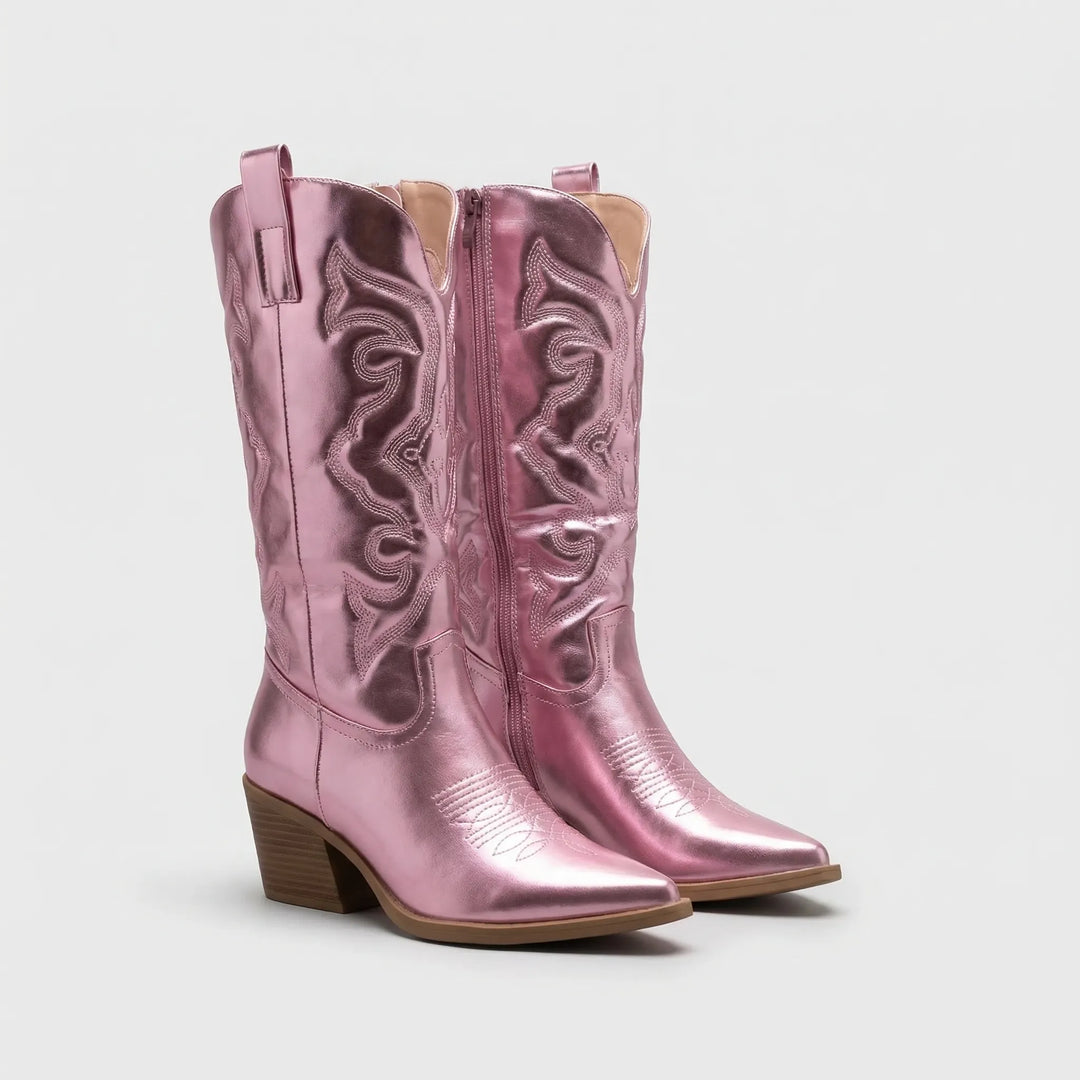 Western Boot with Block Heel - Danielle
