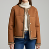 Modern Women's Jacket – Button Closure & Trim