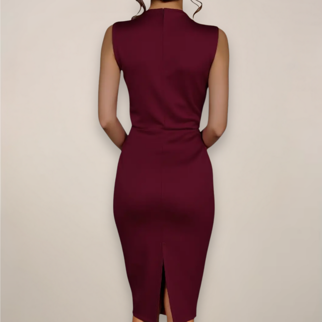 Classic Sleeveless Midi Sheath Dress for Women