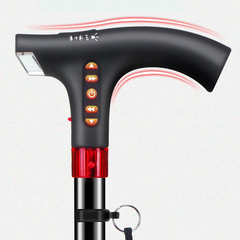 Smart Walking Stick | Radio Emergency Alarm with LED Light | Adjustable