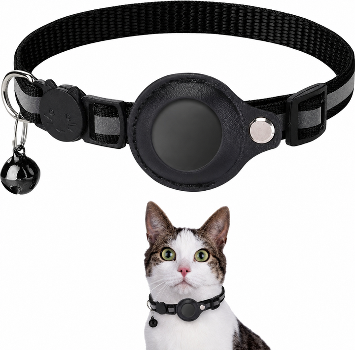 Adjustable Cat Collar with GPS and Reflective Strip