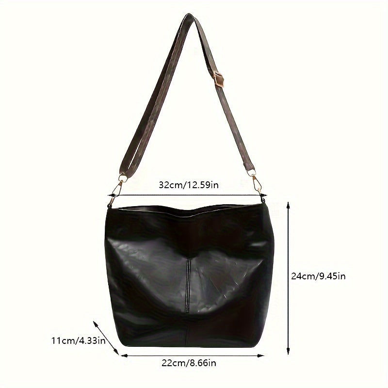 Geometric Oversized Bag – Large-Capacity Shoulder Bag with Retro Style
