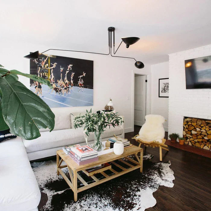 Black Ceiling Lamp with Swivel Arms – Modern Design