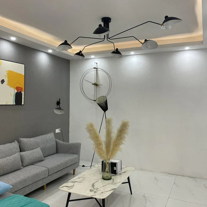 Black Ceiling Lamp with Swivel Arms – Modern Design